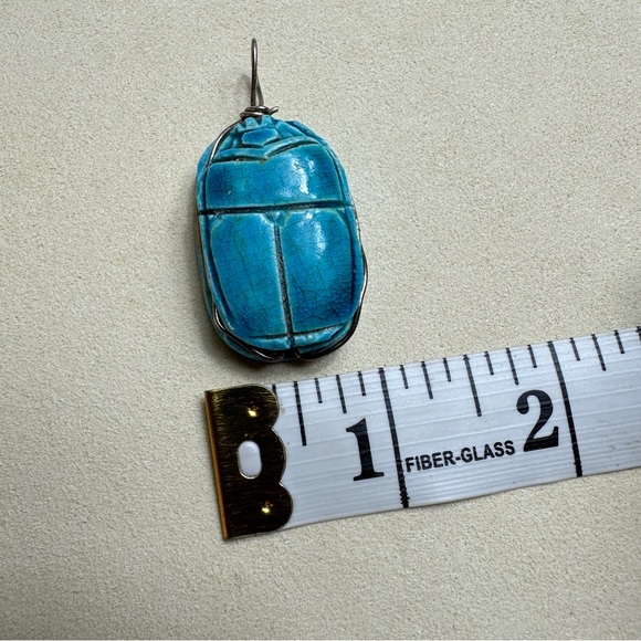 Ancient Egyptian Antique Scarab Wire Pendant for Necklace Amulet Egyptol… - Picture 3 of 8